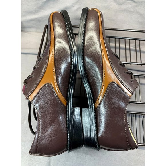 New Stacy Adams Shoes Boys Youth Two Tone Brown Lace Up Oxford Dress Leather Sz - Picture 7 of 10